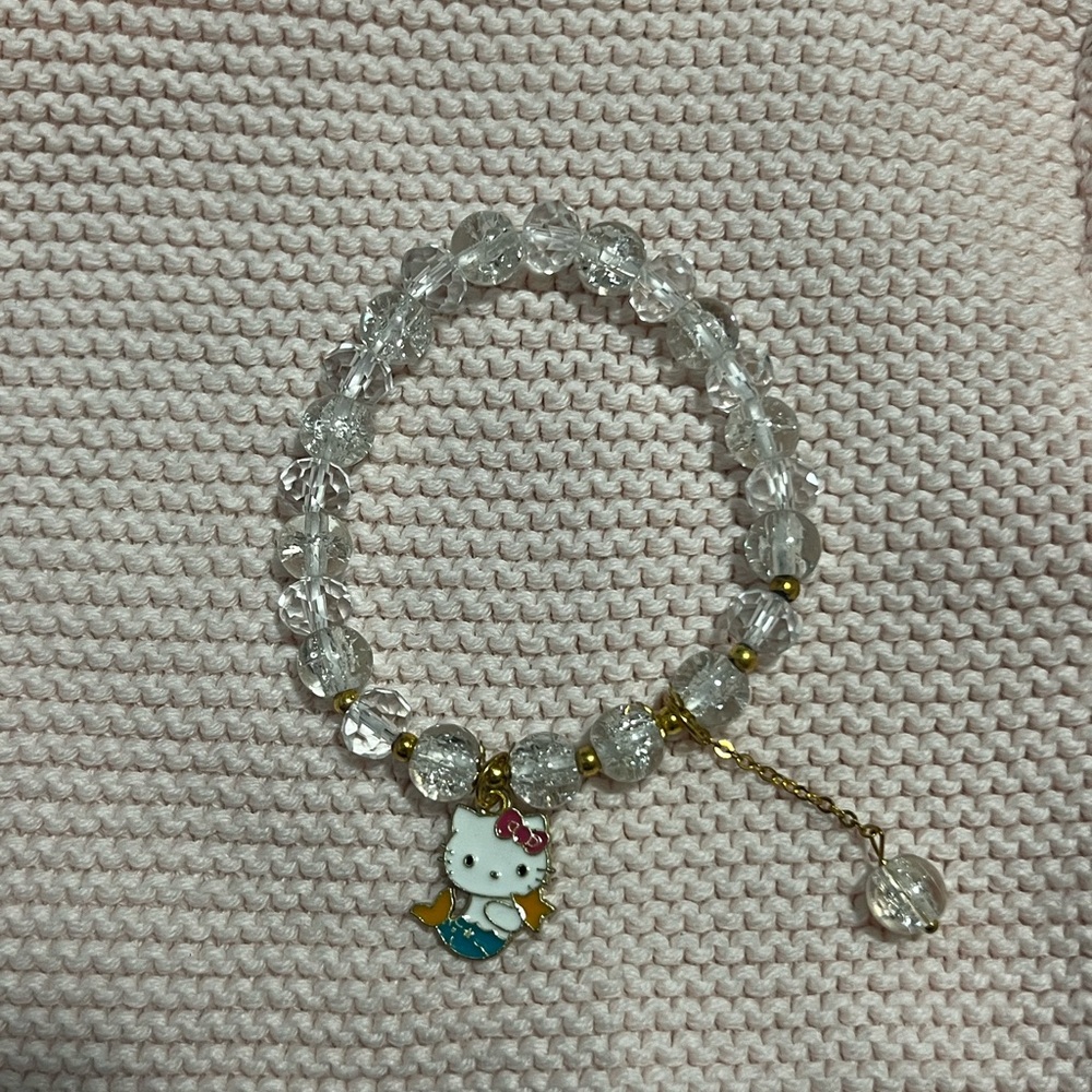Hello Kitty Handmade Crystal Bead Bracelet